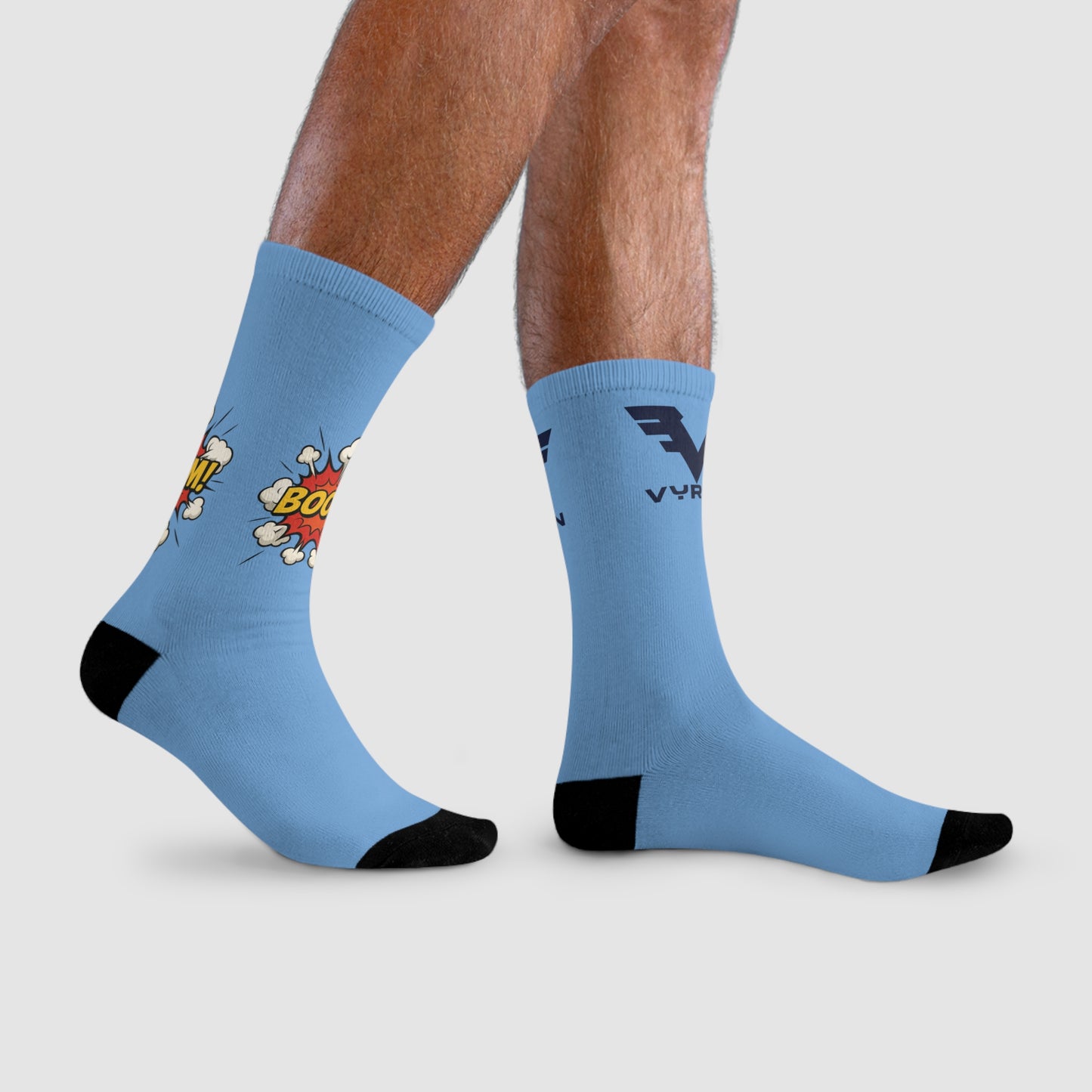 Comic Explosion Crew Socks - Fun Footwear for Casual Outfits, Unique Gift for Gamers, Birthday Gift, Stylish Accessories