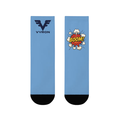 Comic Explosion Crew Socks - Fun Footwear for Casual Outfits, Unique Gift for Gamers, Birthday Gift, Stylish Accessories