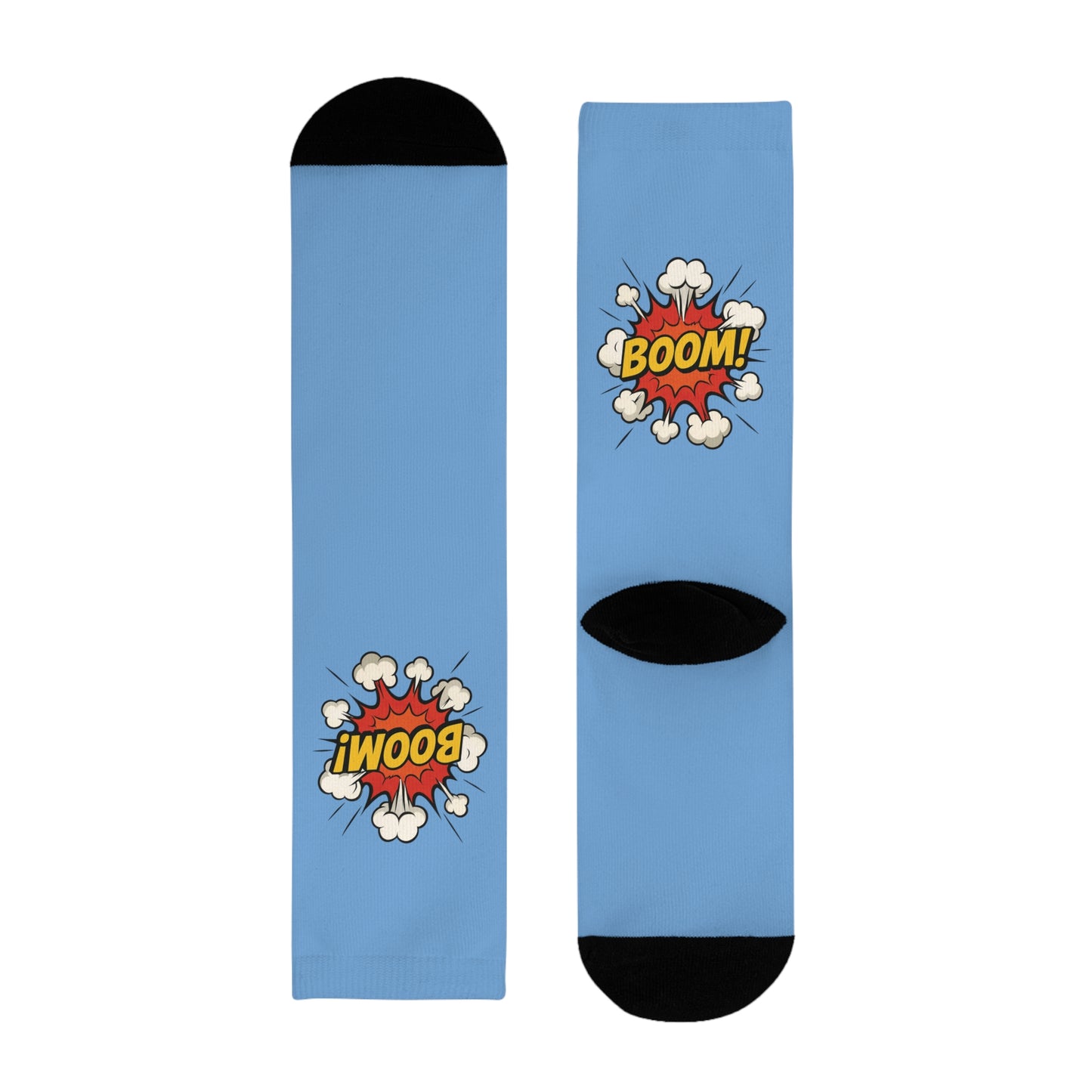 Comic Explosion Crew Socks - Fun Footwear for Casual Outfits, Unique Gift for Gamers, Birthday Gift, Stylish Accessories