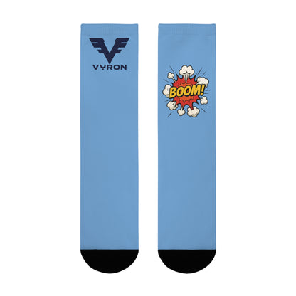 Comic Explosion Crew Socks - Fun Footwear for Casual Outfits, Unique Gift for Gamers, Birthday Gift, Stylish Accessories