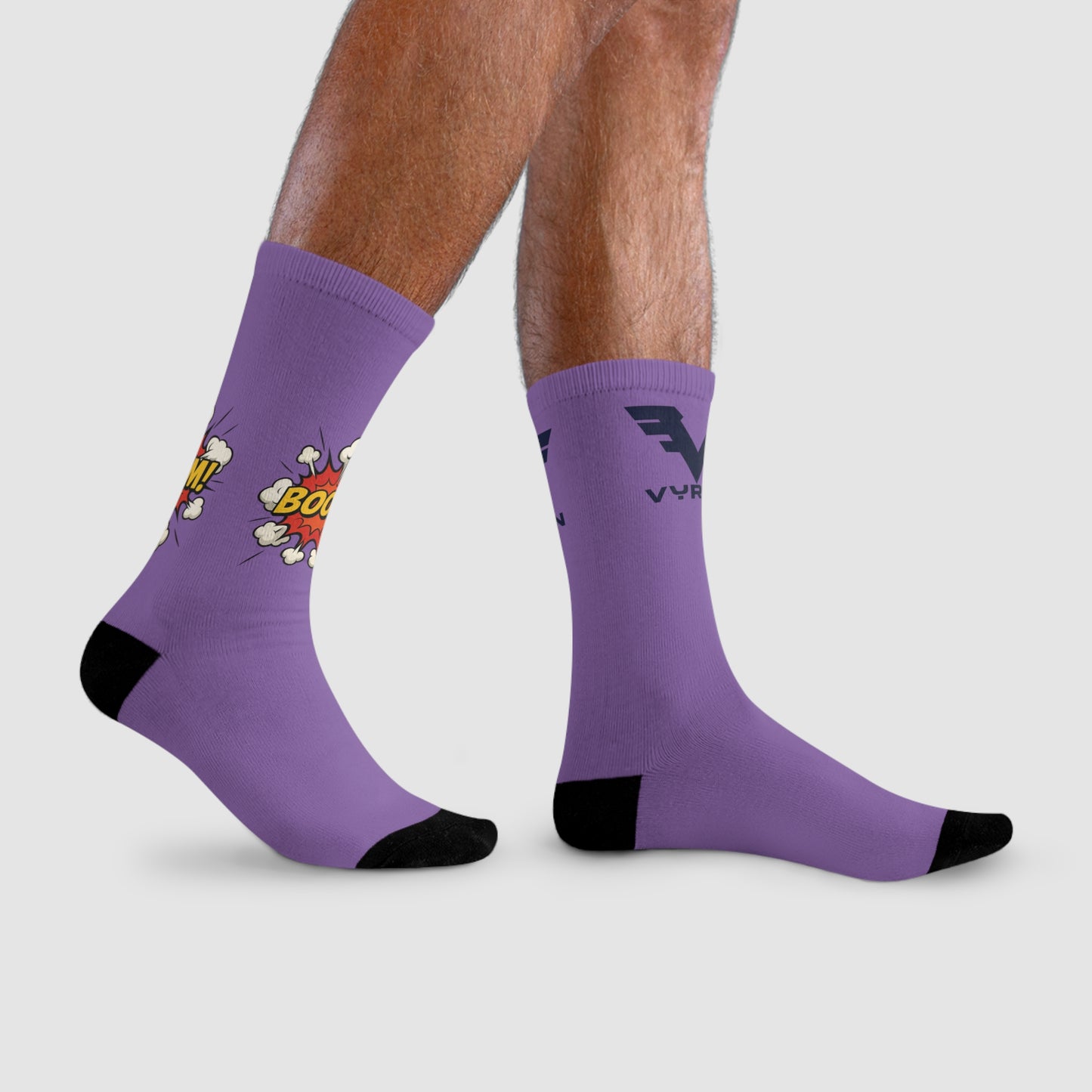Comic Explosion Crew Socks - Fun Footwear for Casual Outfits, Unique Gift for Gamers, Birthday Gift, Stylish Accessories